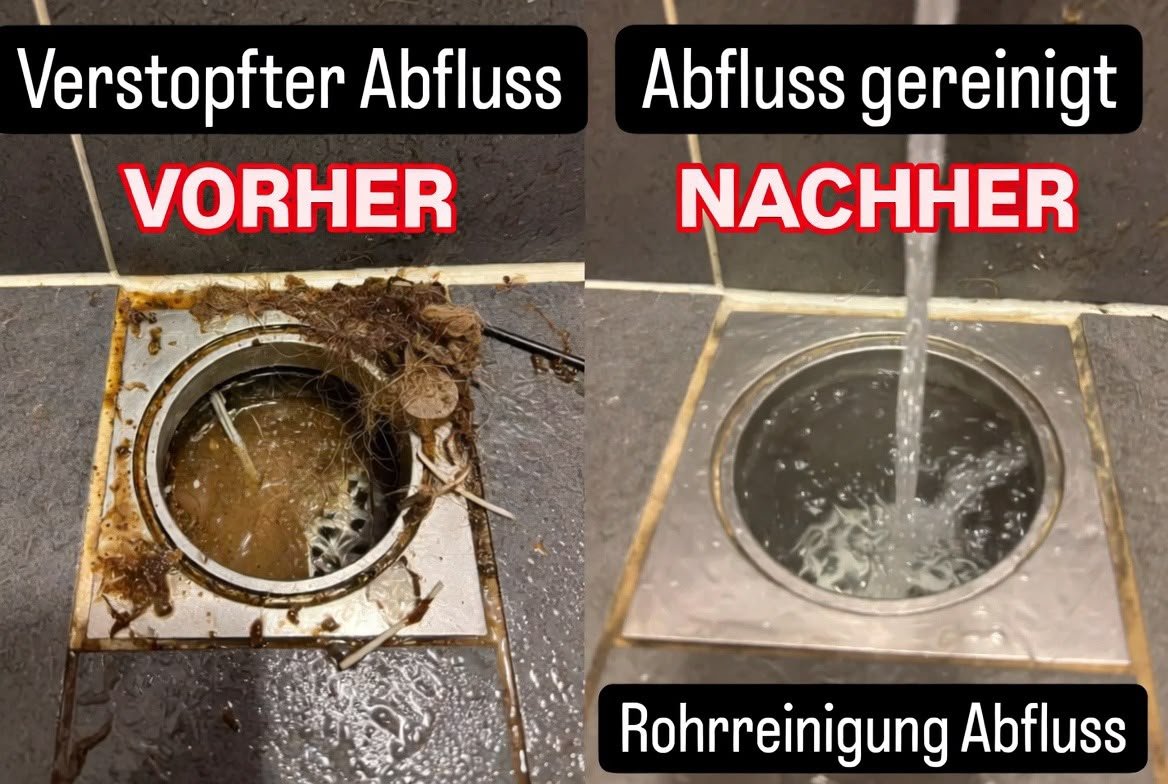 Before and after plumbing job