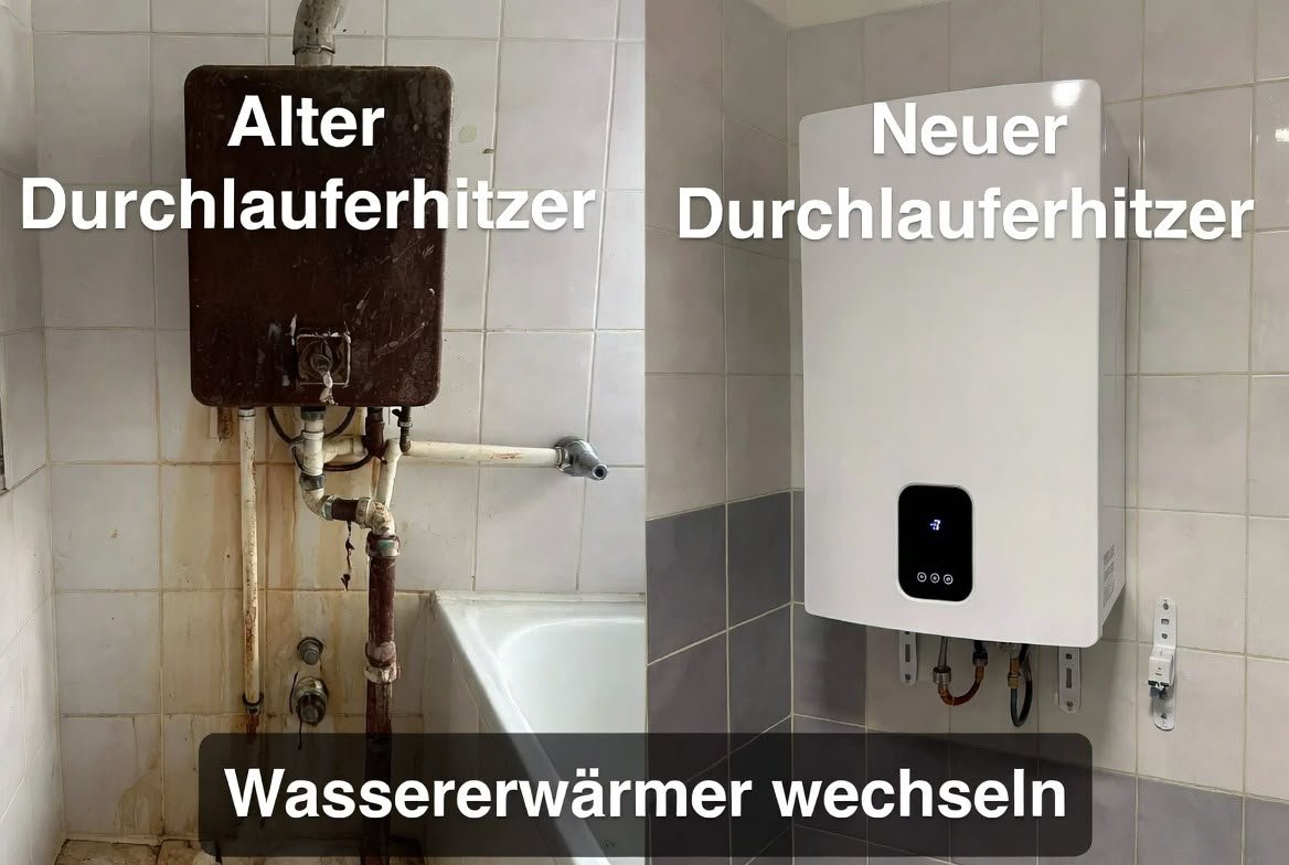 Before and after plumbing job